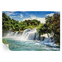 FOTOTAPETE 152x104 cm - Ein atemberaubender Wasserfall - Grün, Textil (152/104cm) - Wallfluent