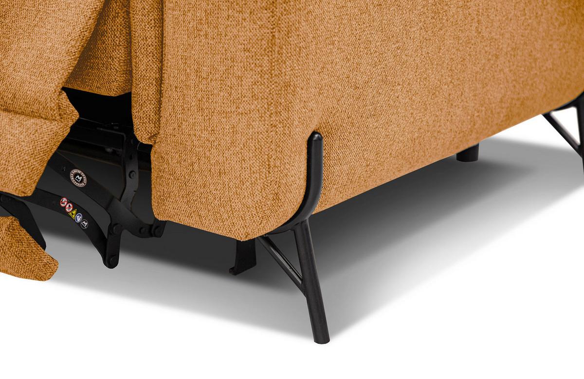 SOFA AVENA 3-Sitzer mit 1 Relaxfunktion, orange - Orange, Holzwerkstoff/Textil (204/80/108cm) - Wozimo