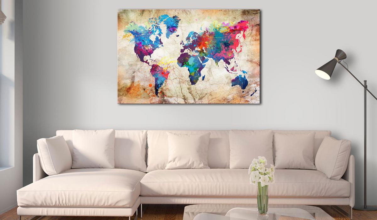 PINNWANDBILDER Bunt 90/60 cm - Multicolor, Naturmaterialien/Textil (90/60cm) - KUNSTLOFT