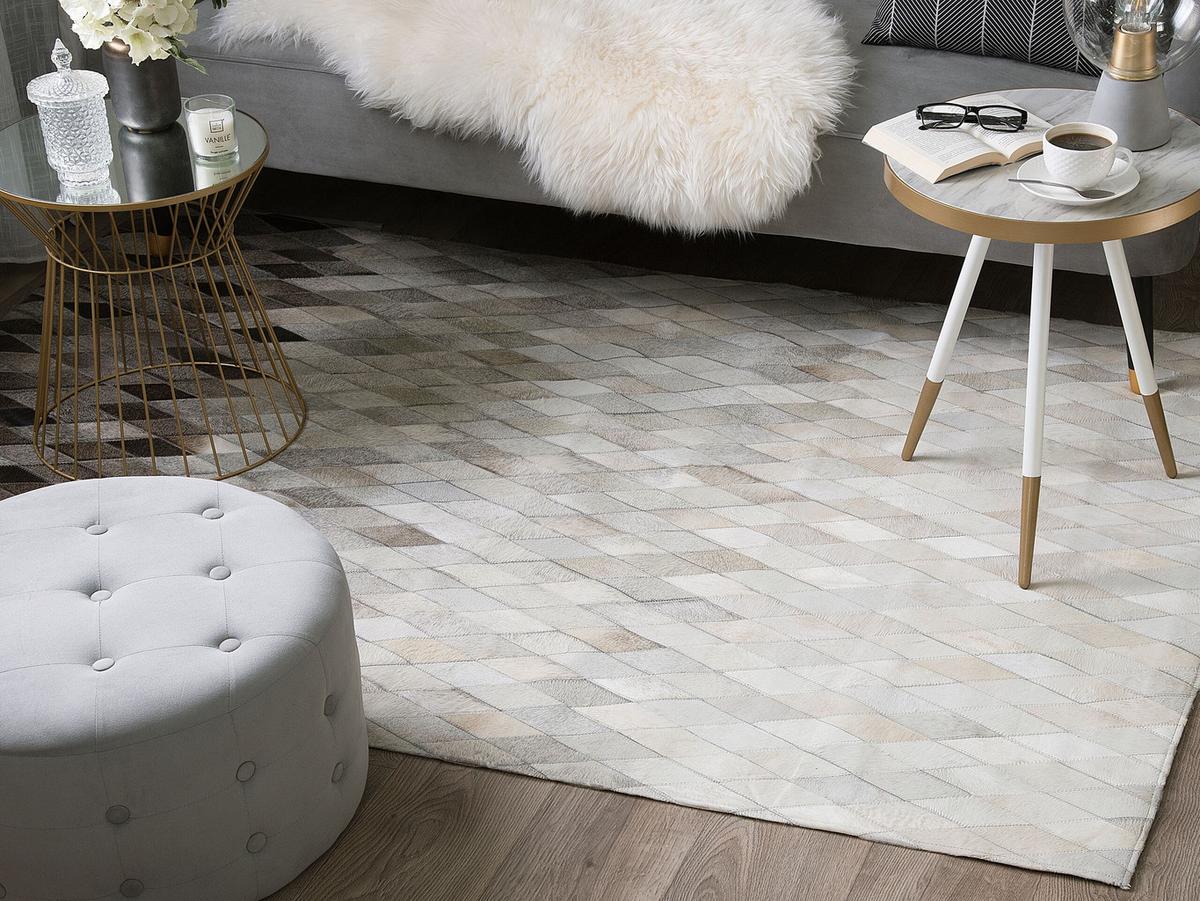 KURZFLOR-TEPPICH Maldan 230/160 cm - Beige, Fell (160/230cm) - Beliani