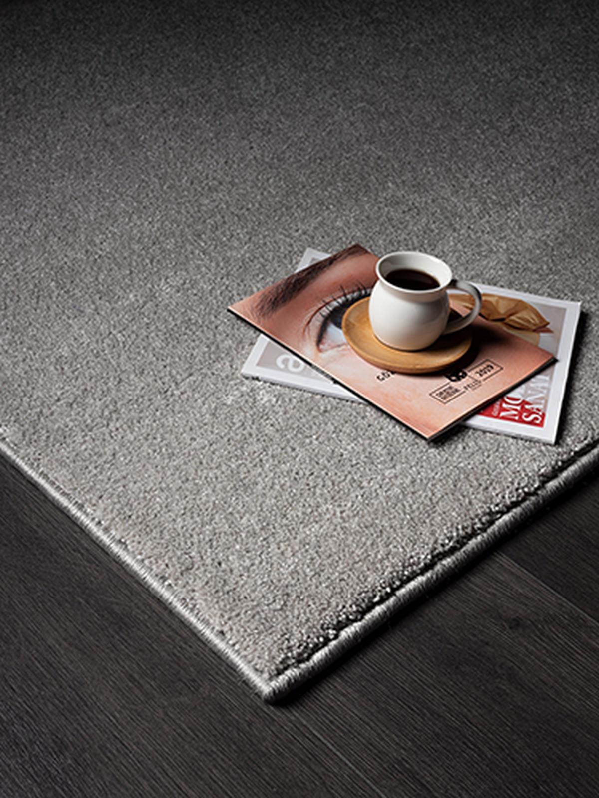 TEPPICH Hochflor BORMIDA Uni Polypropylen Silber 80 x 150 cm - Silberfarben, Textil (80/150cm) - KADIMA DESIGN