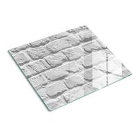 GLASPLATTE 60x52 cm Ziegelmauer - Weiß, Glas (60/0.4/52cm) - TULUP