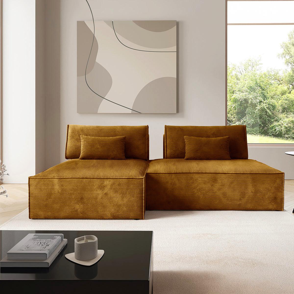 ECKSOFA Georgia Senfgelb - Gelb, Holz (236/148cm) - Petits-meubles