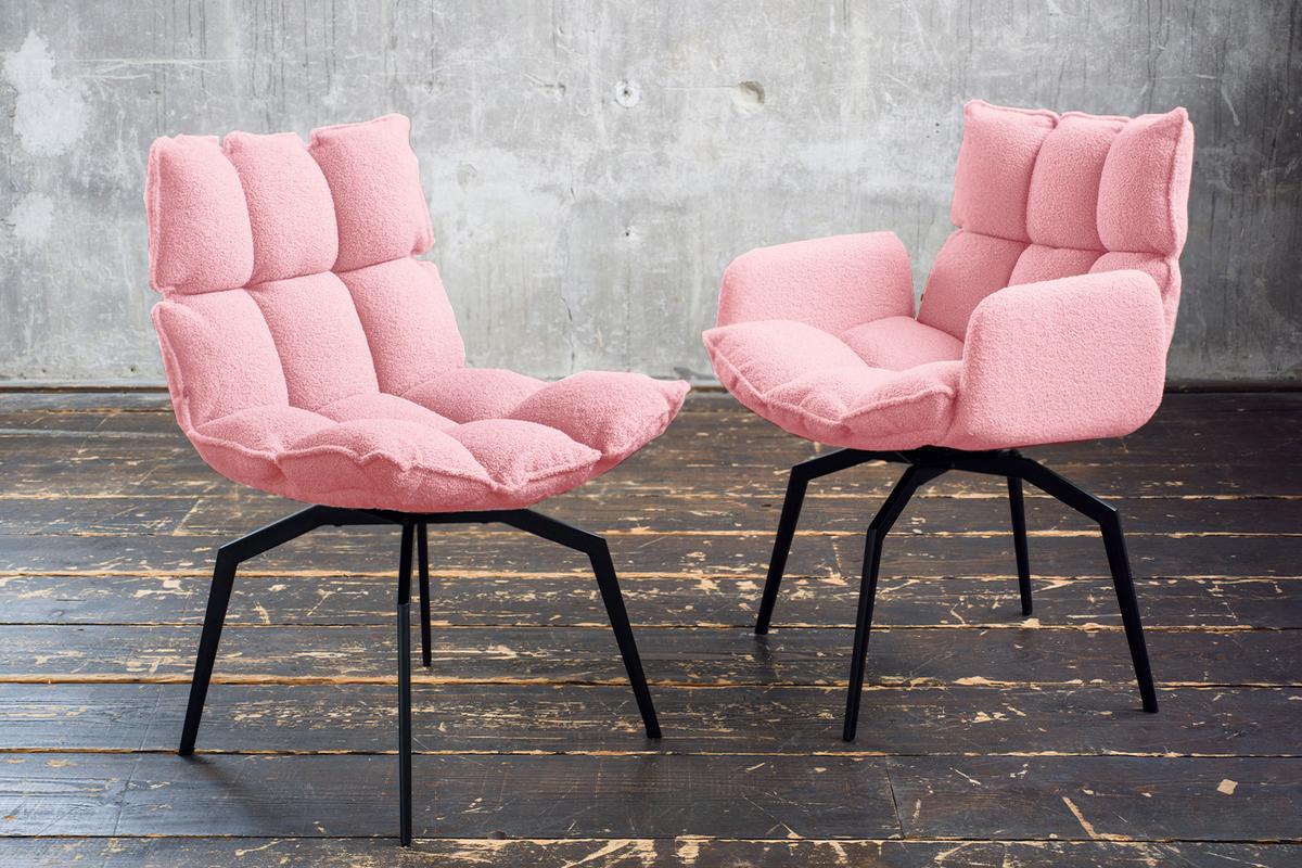 ESSZIMMERSTUHL BARO Pink Webstoff Drehbar (360°) (1er-Set) - Pink/Rosa, Kunststoff/Textil (59/86/65cm) - KAWOLA