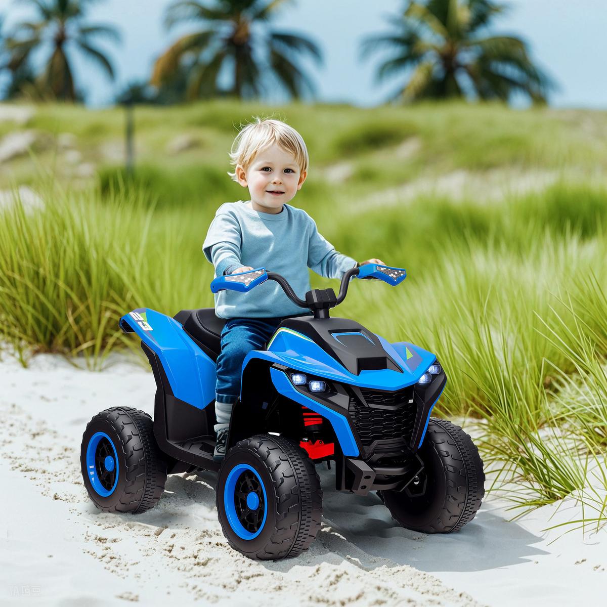 ELEKTRO Quad für Kinder 12V Elektro Kinderquad mit 2 Motor, 3-6km/h, Blau - Blau, Kunststoff (109/69/75cm) - AIYAPLAY
