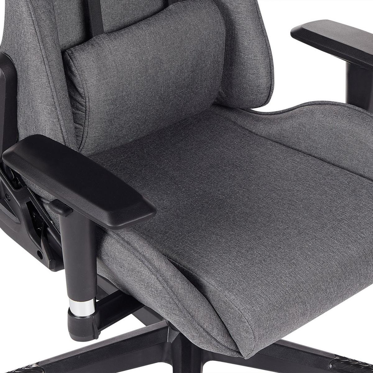 BÜROSTUHL Polyester Grau Warrior - Grau, Textil/Metall (62/122/62cm) - Beliani