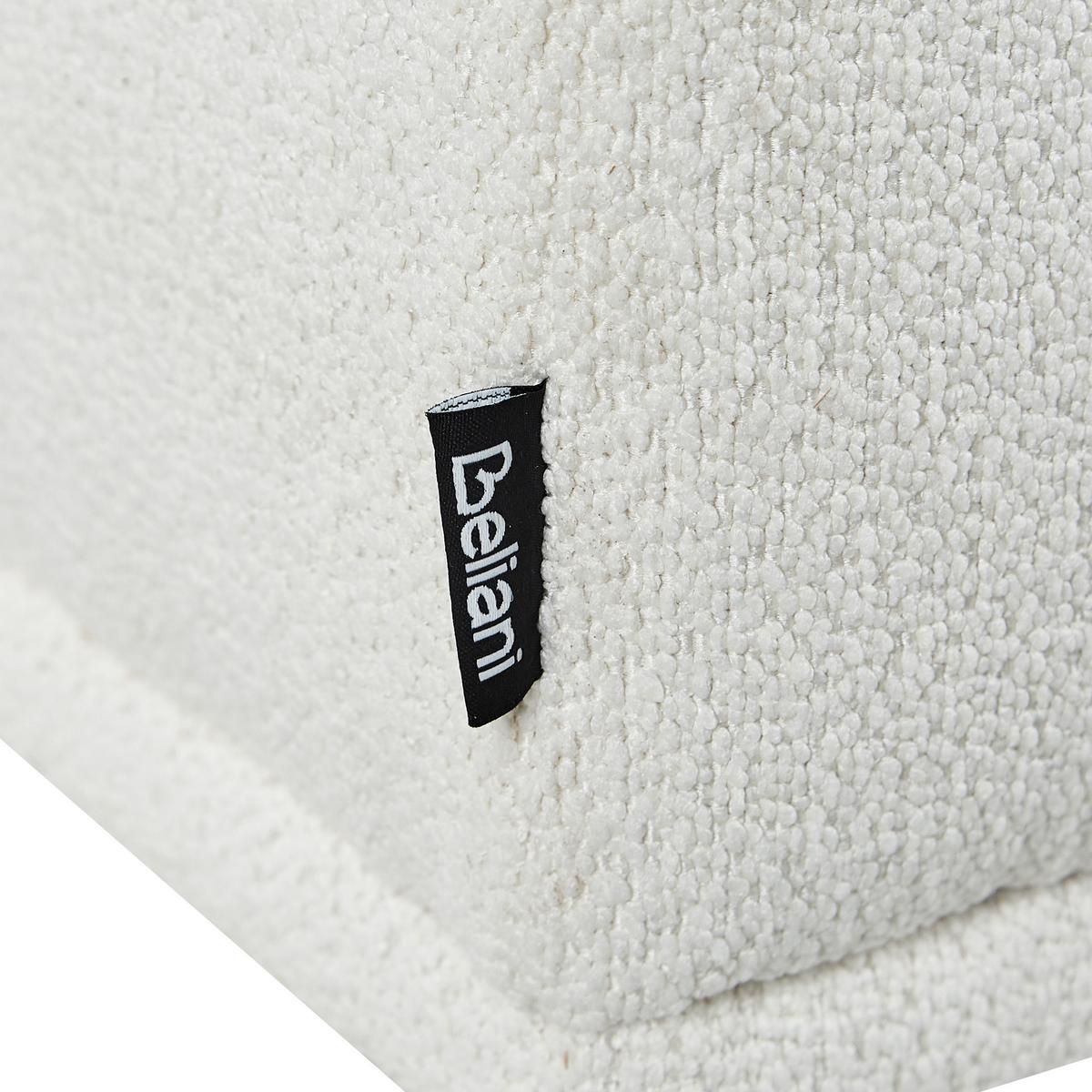 OTTOMANE Weiß Holt - Weiß/Braun, Textil (112/44/67cm) - Beliani