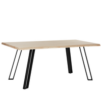 ESSTISCH 180/90/77 cm Hellbraun, Schwarz Rechteckig Graham - Hellbraun, Holzwerkstoff (180/90/77cm) - Beliani