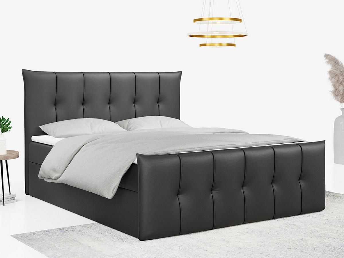 BOXBETT PREMIUM 11 140/200 Dunkelgrau Kunstleder - H3 - Dunkelgrau, Holz/Textil (140/200cm) - MKS