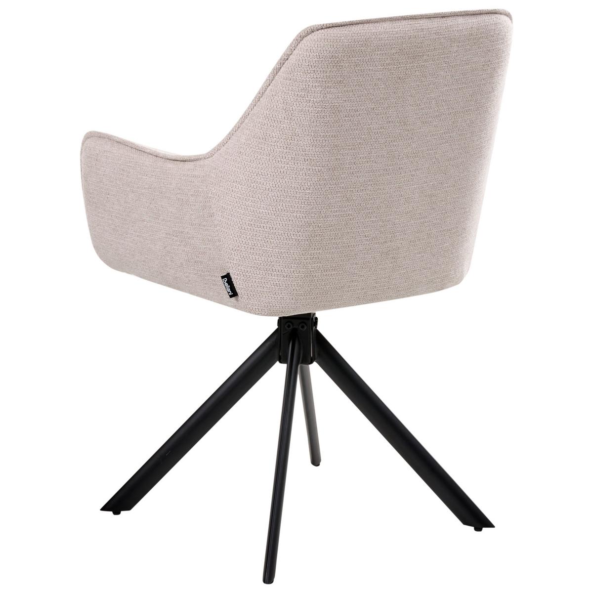 ESSZIMMERSTUHL drehbar Kunstleinen Hellbeige Mornas - Beige, Textil (58/84/68cm) - Beliani