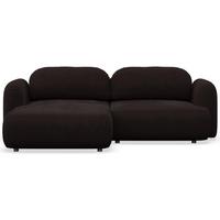 ECKSOFA Tvoya braunes Chenille - Schwarz/Braun, Kunststoff/Textil (267/175cm) - Selsey