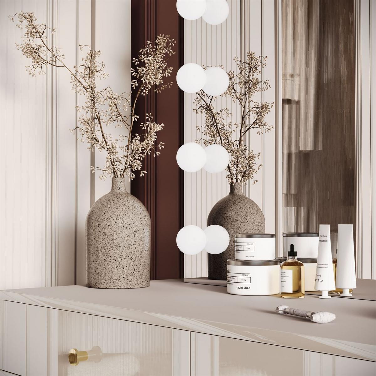 SCHMINKTISCH Blanco Kaschmir Elite mit Beleuchtung goldener Griff - Kaschmir, Holzwerkstoff (100/81/42cm) - Lookway