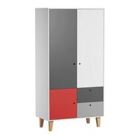 BABYKLEIDERSCHRANK Concept rot - Rot, Holzwerkstoff (103.5/201.5/55cm) - Petits-meubles