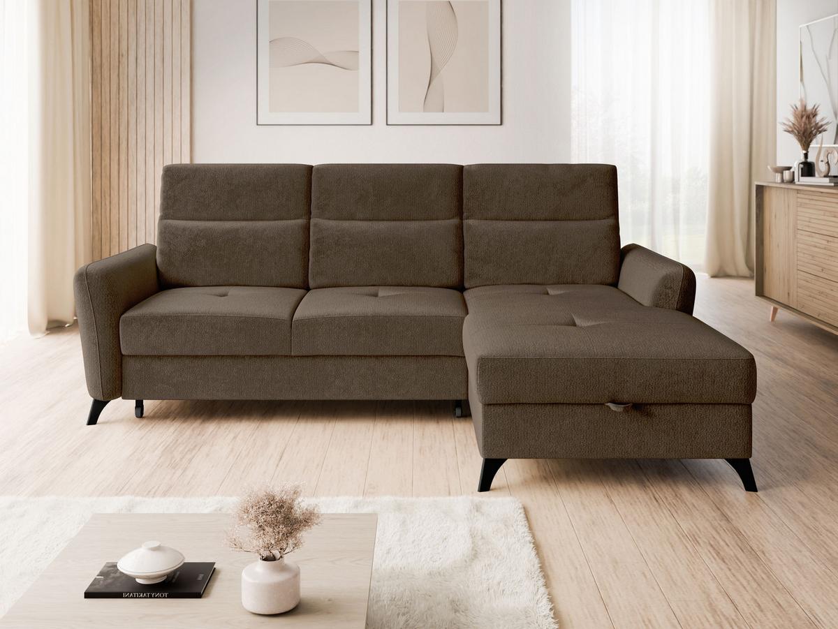 ECKSOFA Talia, Seite: Rechts 2R-LC - Schwarz/Braun, Holz/Kunststoff (167/238cm) - MIRJAN24