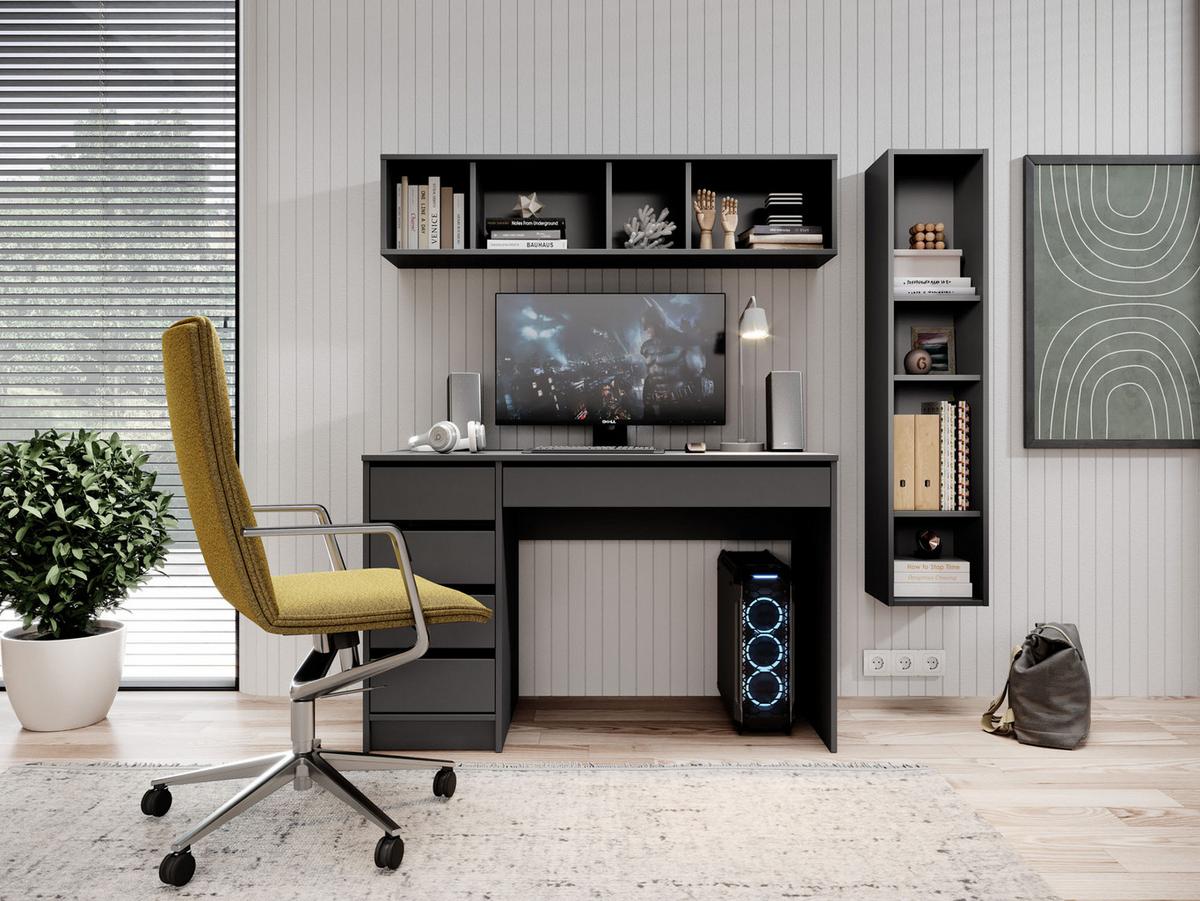 SCHREIBTISCH Korvi Schwarz Anthrazit 120/55/75 cm - Anthrazit, Holzwerkstoff (55/120/75cm) - WFL GROUP
