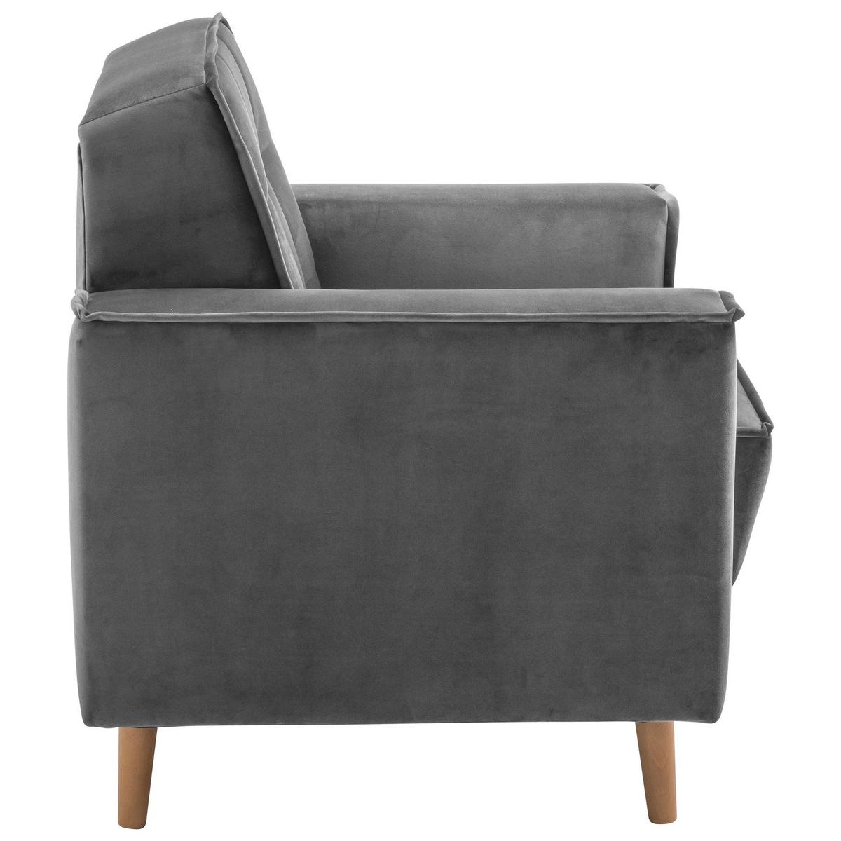POLSTERSESSEL Kavindra Samtvelours anthrazit - Anthrazit, Kunststoff (78/84/100cm) - 58aufmkessel