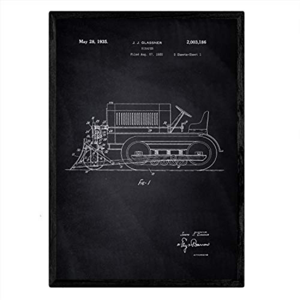 POSTER Raspel Lkw Patent A3 Rahmenlos - Schwarz, Papier (29.7/5/42cm) - Nacnic