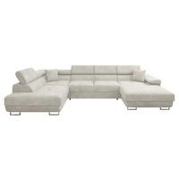 WOHNLANDSCHAFT Torezio Bis, Seite: Links - Creme, Holz/Textil (346/90/203cm) - MIRJAN24