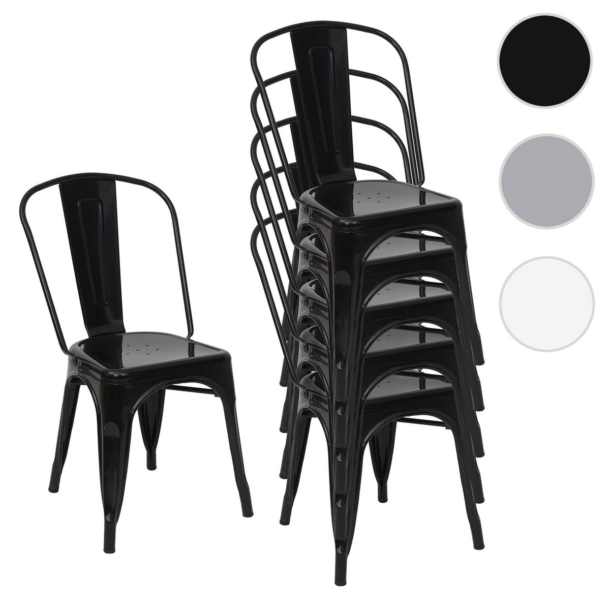 STUHL METALL Schwarz 6er-Set - Schwarz, Metall (45/87/43cm) - MCW