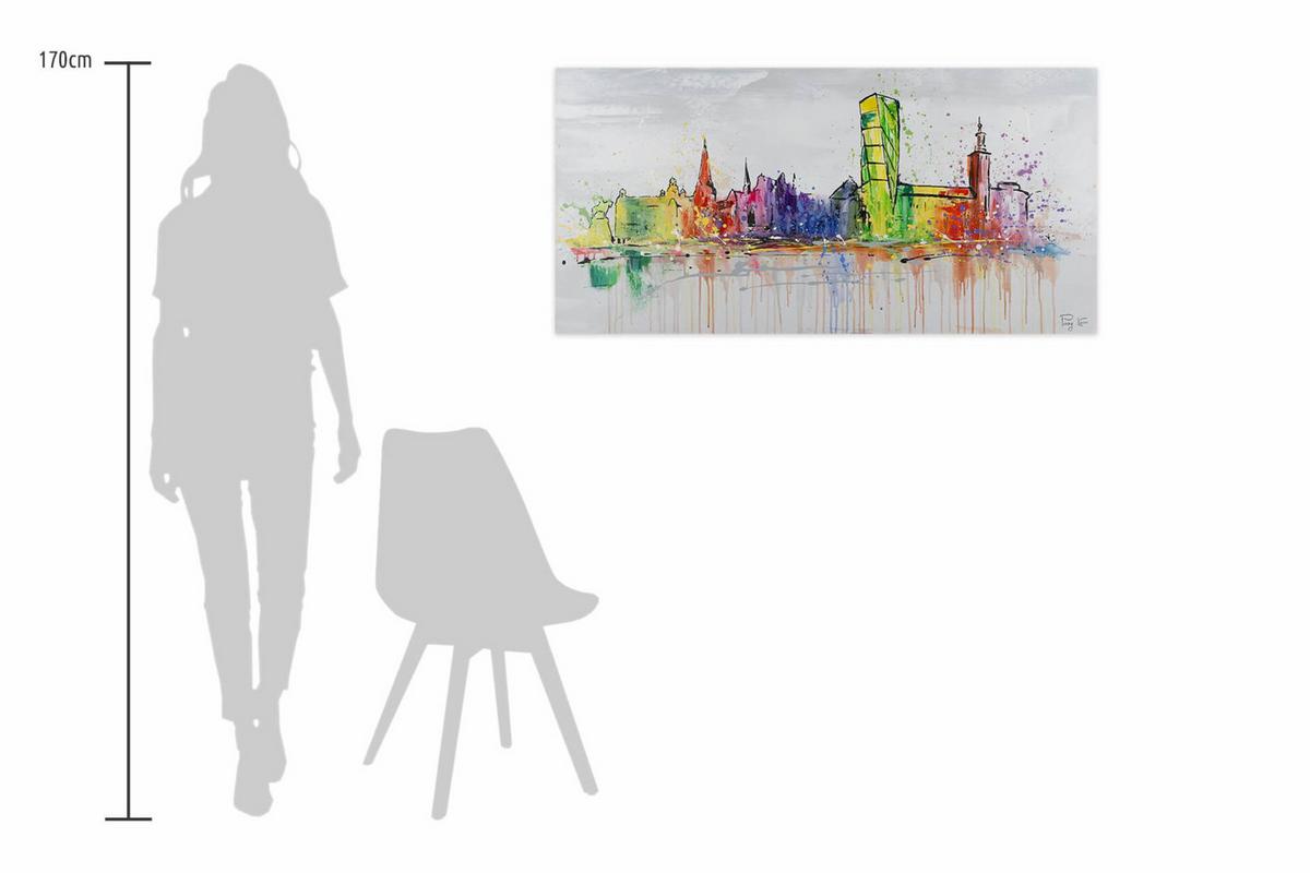 ACRYLBILD HANDGEMALT 120/60 cm - Grau, Holz/Textil (120/60cm) - KUNSTLOFT