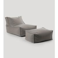 OUTDOOR SITZSACK und Hocker Der Sundowner - Dunkelgrau, Textil (60/65/95cm) - Mokebo