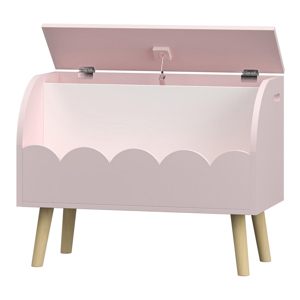 SPIELZEUGKISTE Vestnes - Rosa/Weiß, Holzwerkstoff (30/60cm) - [en.casa]