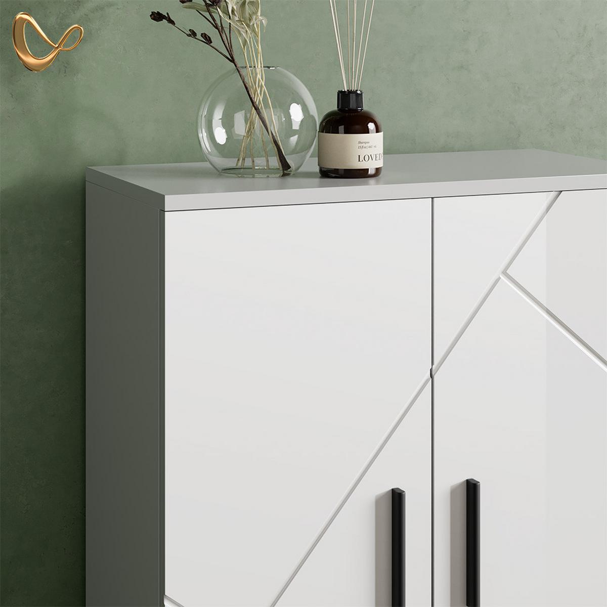 BADMÖBEL-SET Ronco Weiß Hochglanz 3 Teile, mit Unterschrank 60 cm - Weiß Hochglanz, Holzwerkstoff (60/59/30cm) - Livinity®
