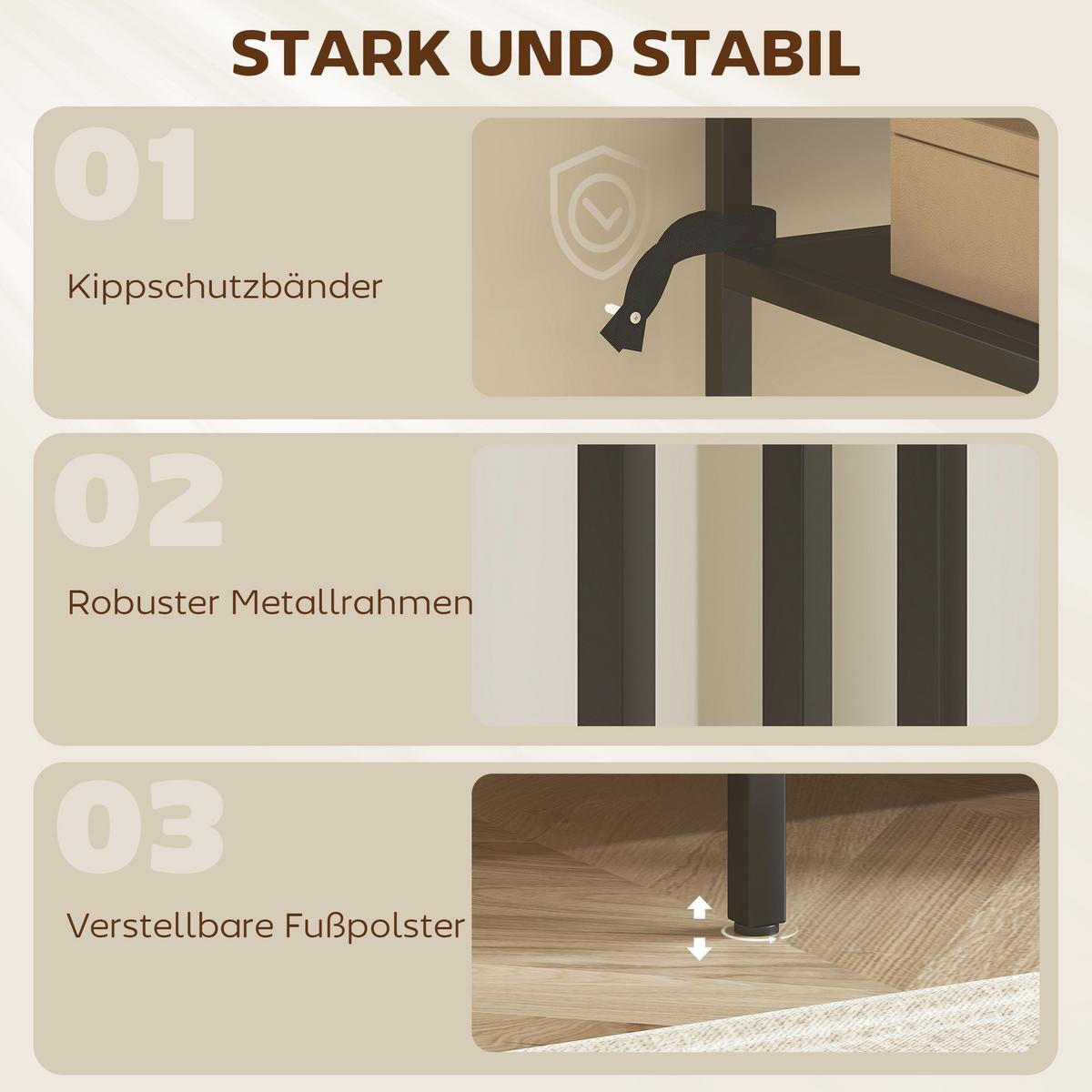 KONSOLENTISCH Metall Schwarz - Schwarz, Metall (55/30/85cm) - HOMCOM