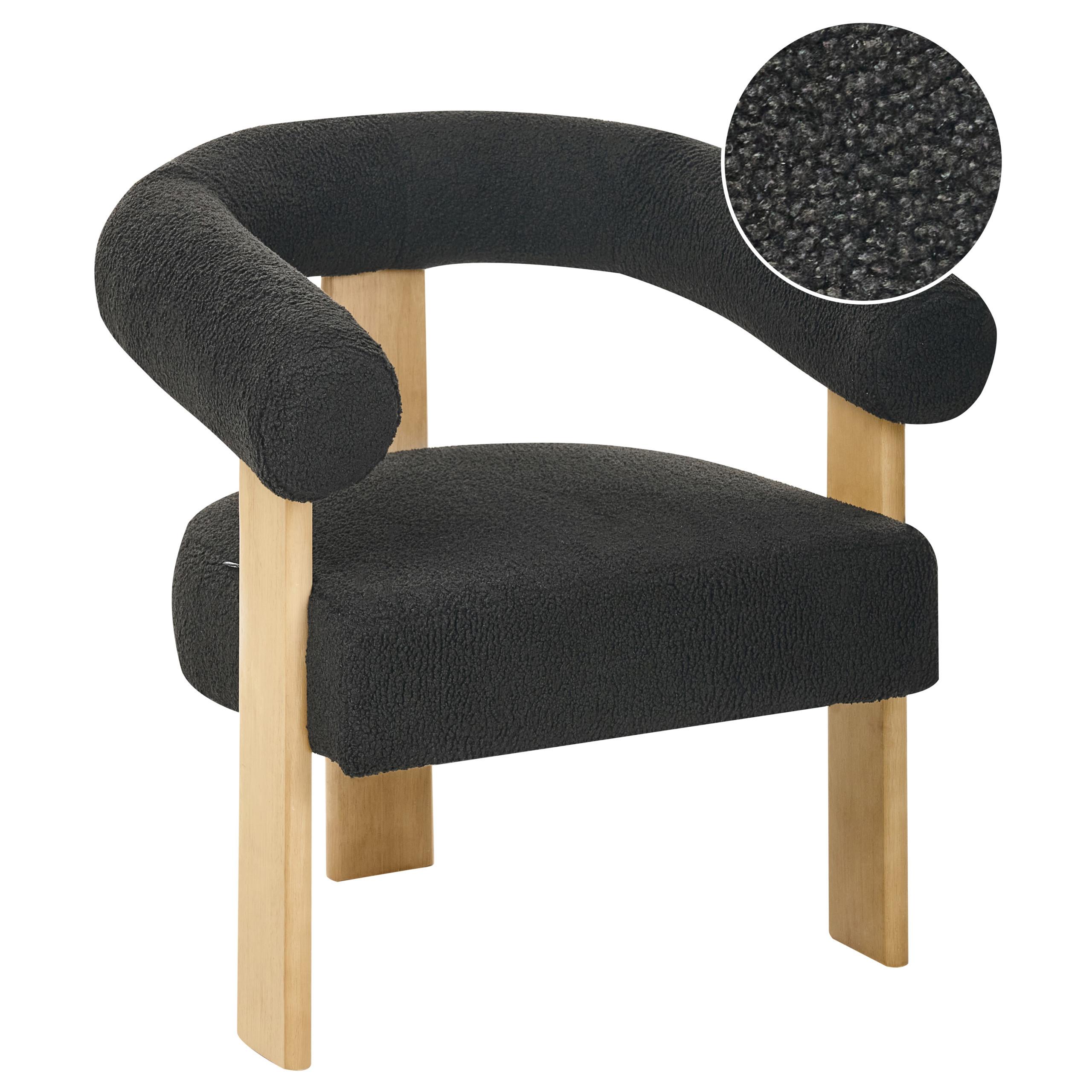 SESSEL Bouclé Schwarz/Hellbraun Ilbro - Schwarz, Textil (77/76/68cm) - Beliani