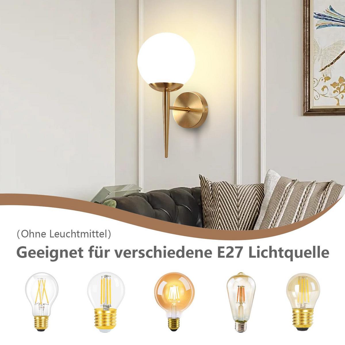 WANDLEUCHTE Maser - Goldfarben, Metall (32/15/20cm) - Nettlife