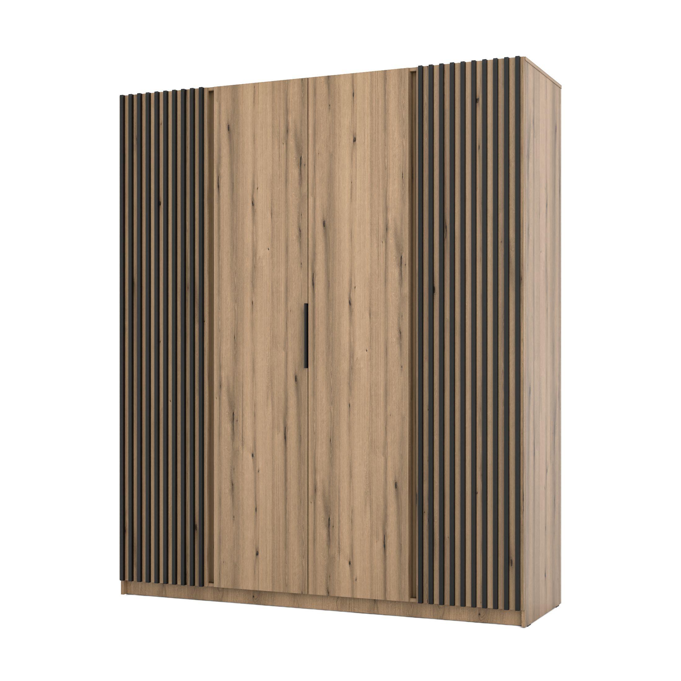 DREHTÜRENSCHRANK CAGLIARI 200/239/61,9cm 4-türig Goldfarben - Goldfarben, Holzwerkstoff (200/239/61.9cm) - MASSENO