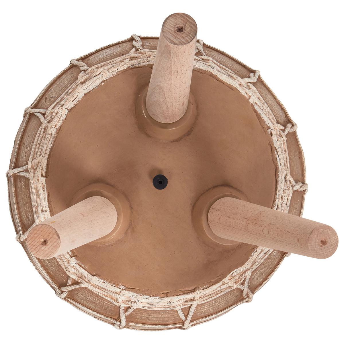 PFLANZENSTÄNDER Braun Darmera - Hellbraun/Beige, Stein (23cm) - Beliani