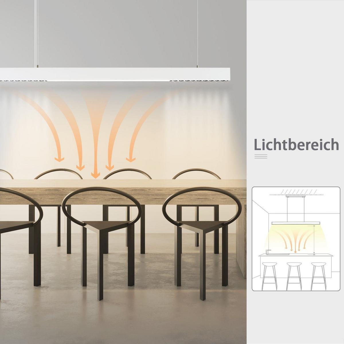 LED-PENDELLEUCHTE Thalyn 107/7/150 cm - Weiß, Metall (107/7/150cm) - ZMH