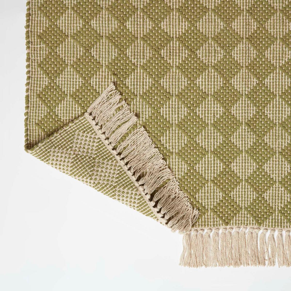 HANDWEBTEPPICH Lima geometrisch gemustert 90/150 cm - Grün, Textil (90/150cm) - Homescapes