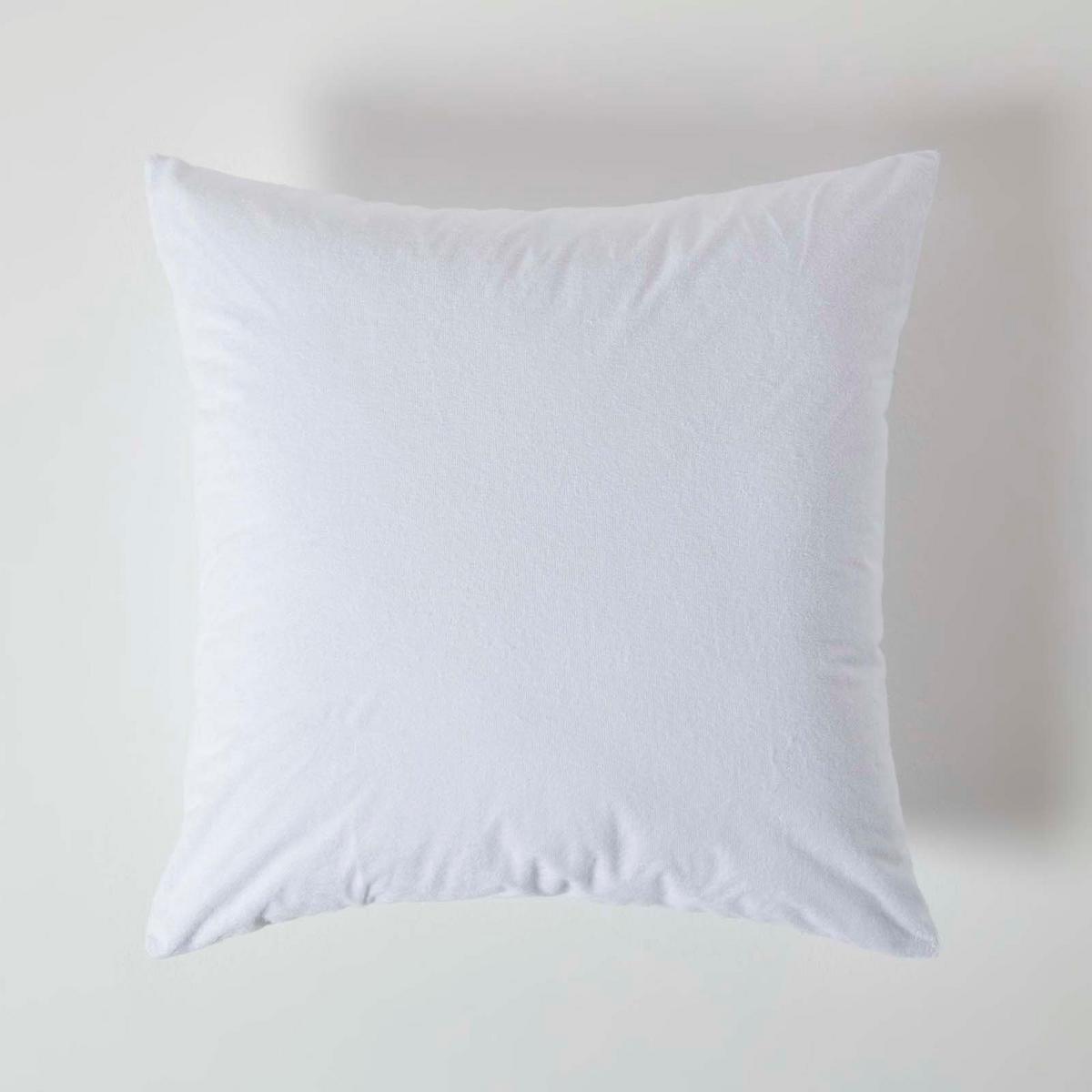 KISSENSCHONER Frottee wasserdicht 65/65 cm, 4er-Set mit Reißverschluss - Weiß, Textil (65/65cm) - Homescapes