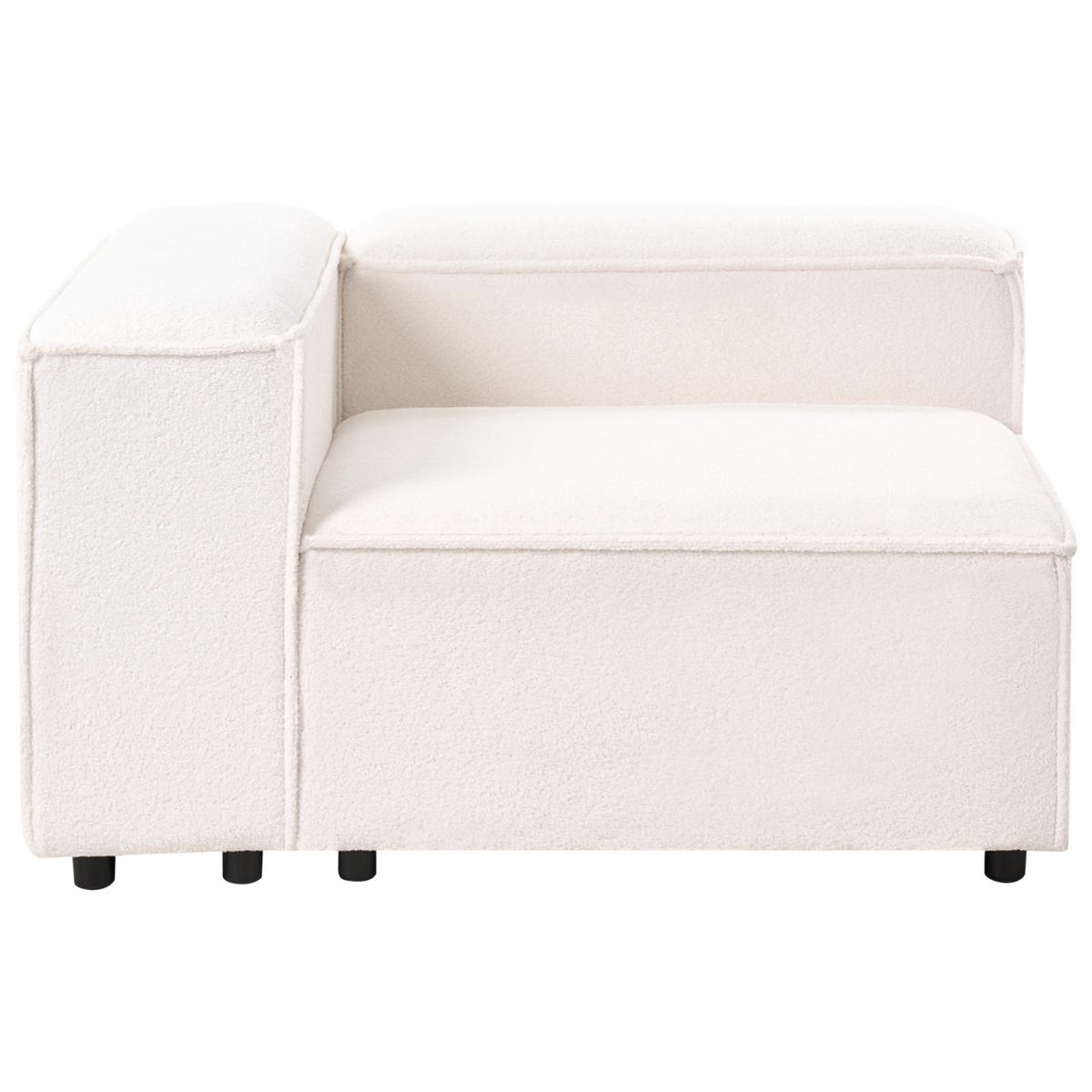 ECKMODUL Bouclé Cremeweiß Ardal - Creme, Textil (119/68/119cm) - Beliani