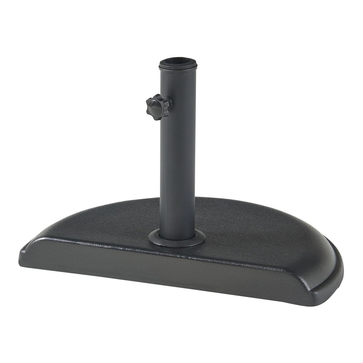 SONNENSCHIRMSTÄNDER Bisenti - Schwarz, Stein (29/45cm) - casa.pro