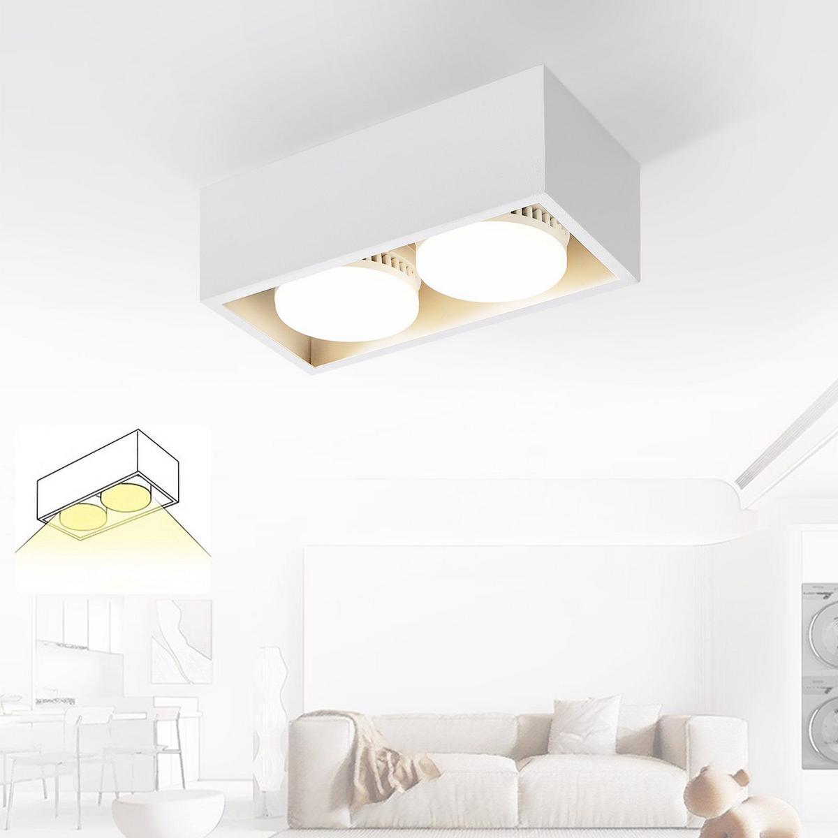 LED-DECKENLEUCHTE Harmonie 2-flammig 20/10/8 cm - Weiß, Metall (20/10/8cm) - Nettlife