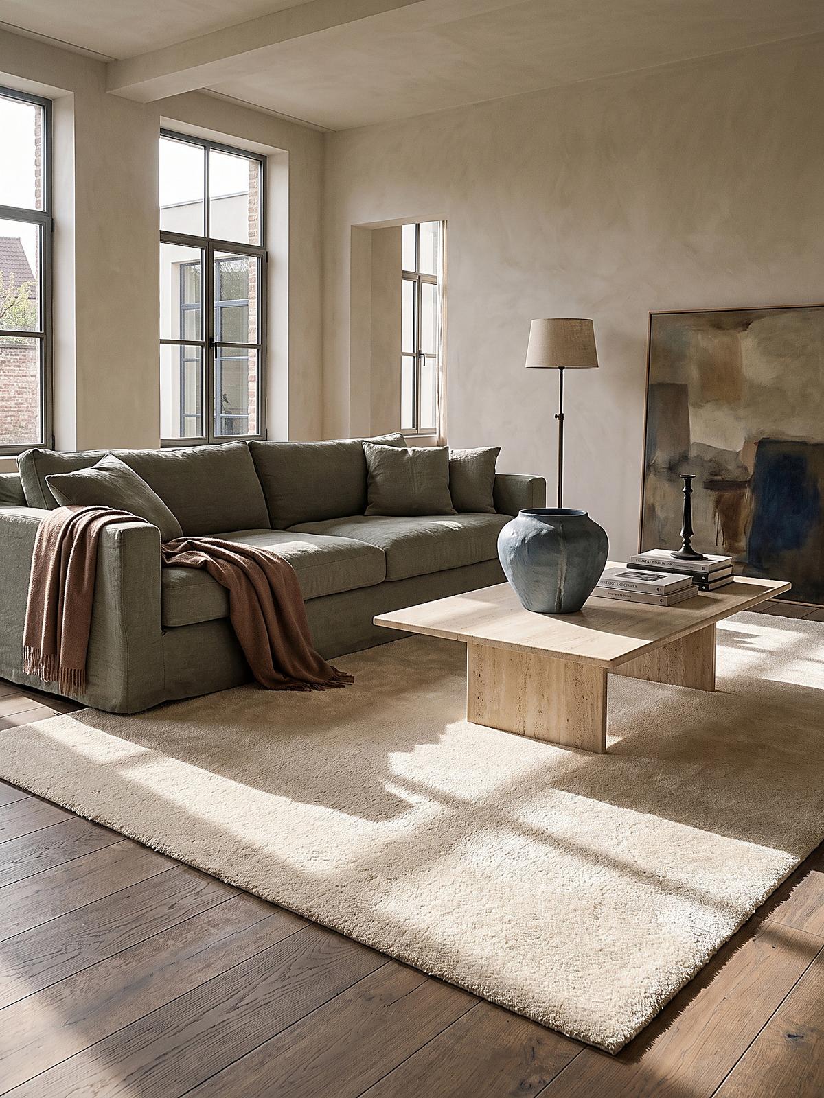 TEPPICHLÄUFER Antirutsch Uni ALDAN Polyester Beige 60 x 110 cm - Beige, Textil (60/110cm) - KADIMA DESIGN