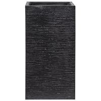 BLUMENTOPF schwarz quadratisch 40/40/77 cm Dion - Schwarz, Naturmaterialien (77cm) - Beliani
