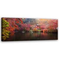 WANDBILD japanischer garten - Pink, Textil (90/30cm) - Feeby