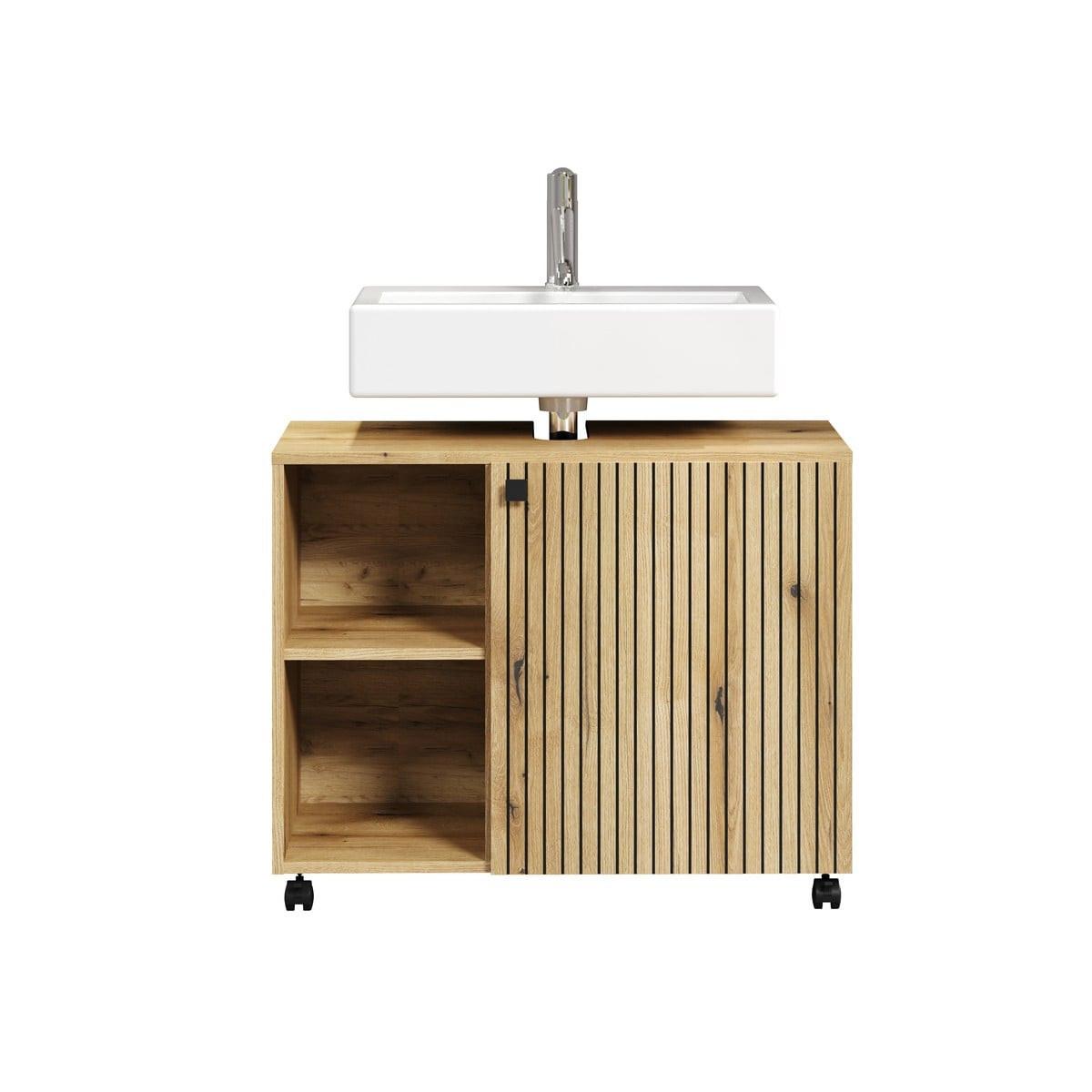 WASCHBECKENUNTERSCHRANK PureBliss Eiche Dekor - Eichefarben, Holzwerkstoff (80/64/42cm) - Trendteam