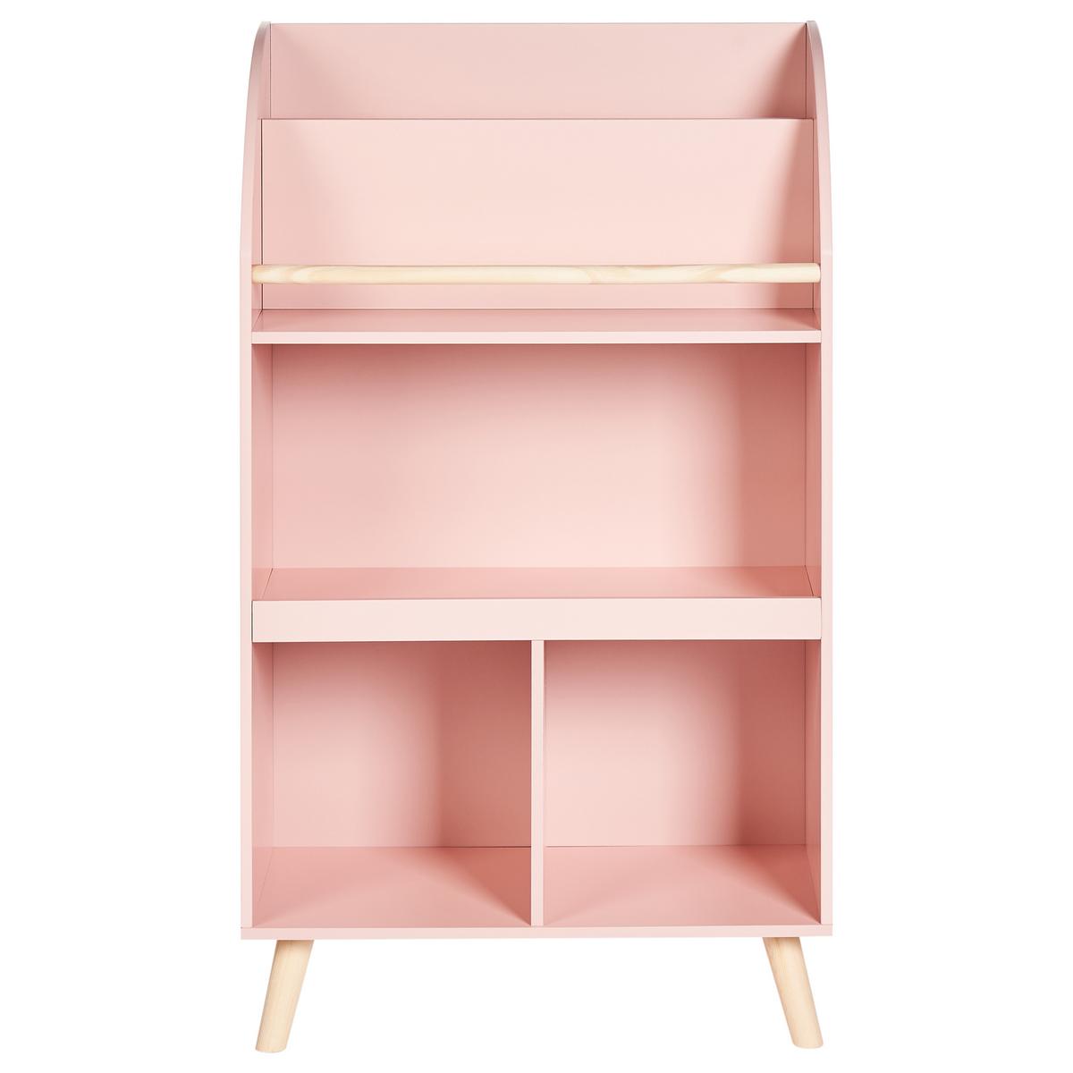 BÜCHERREGAL mit 3 Ebenen 102 cm Pastellrosa Liloet - Pink, Holzwerkstoff (60/102/30cm) - Beliani