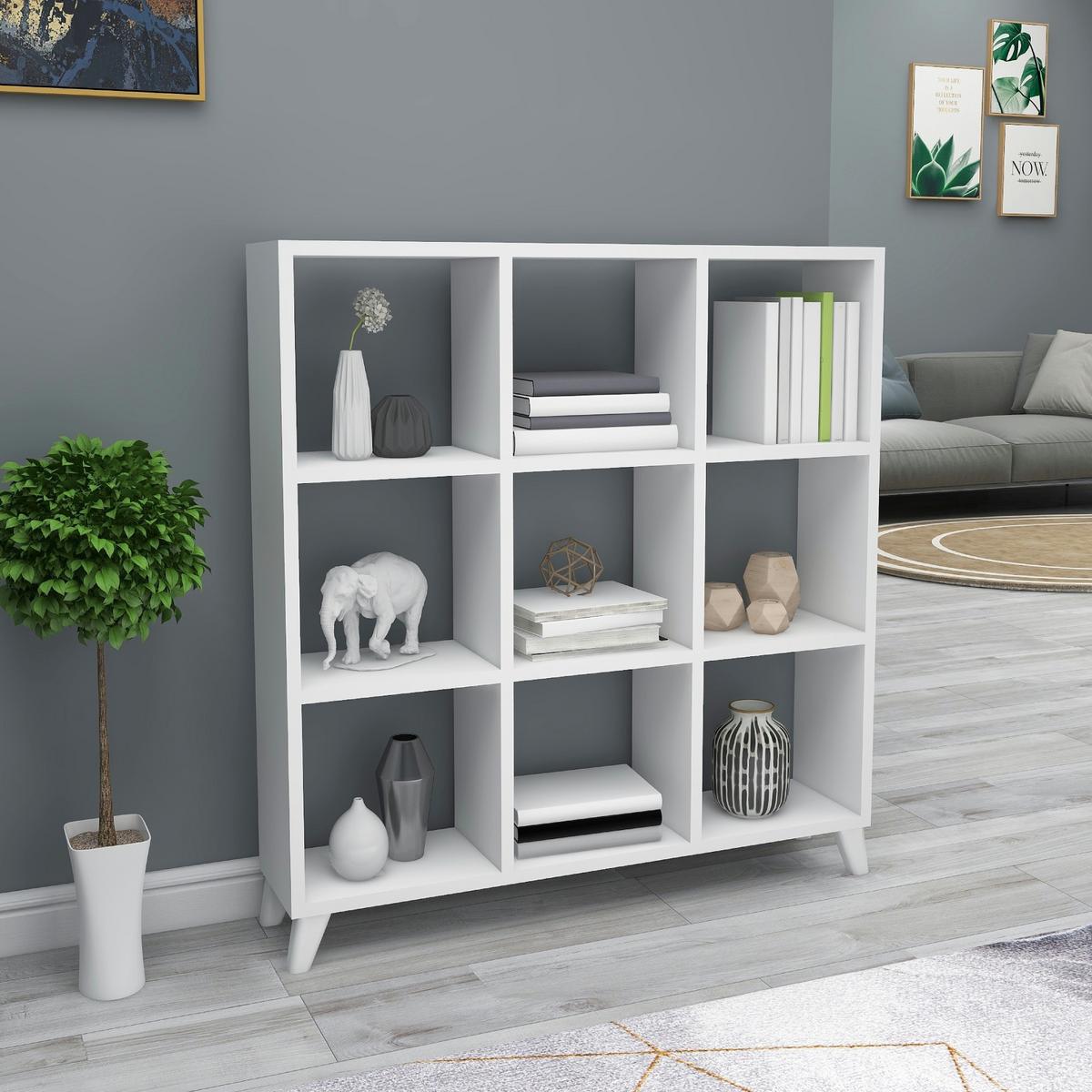 STANDREGAL Svedala - Weiß, Holzwerkstoff (88/100/20cm) - [en.casa]