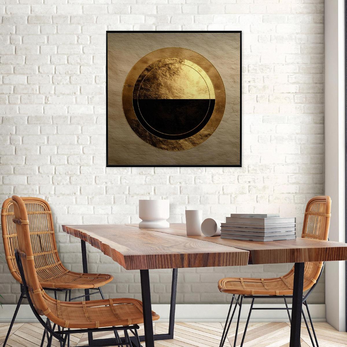 BILDER mit Rahmen Abstraktion Glanz Golden 30x30 cm - Multicolor, Metall (30/30cm) - Wallarena