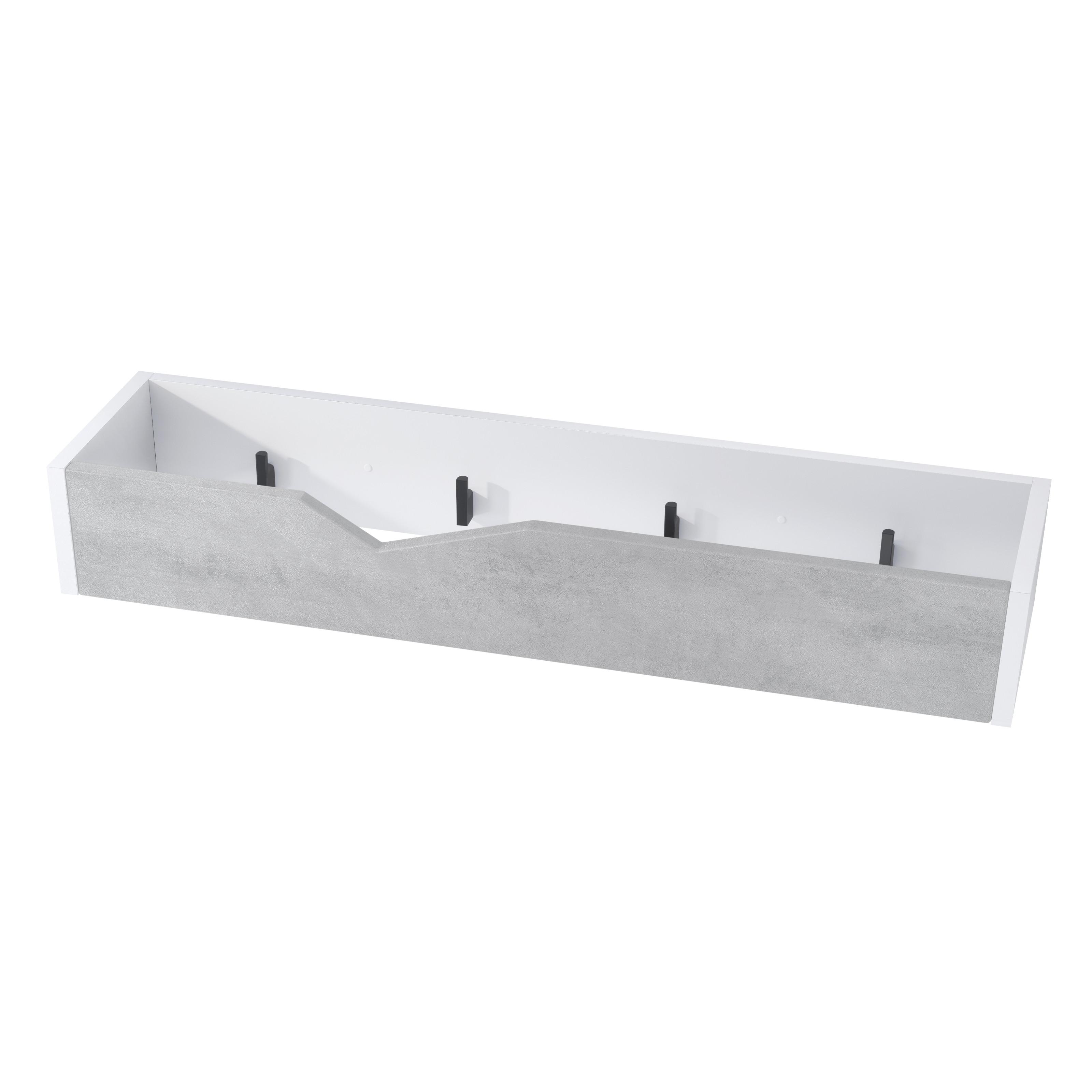 GARDEROBENPANEEL Kolmio Beton Oxid Optik - Hellgrau, Holzwerkstoff (83.5/12.5/21cm) - Vladon