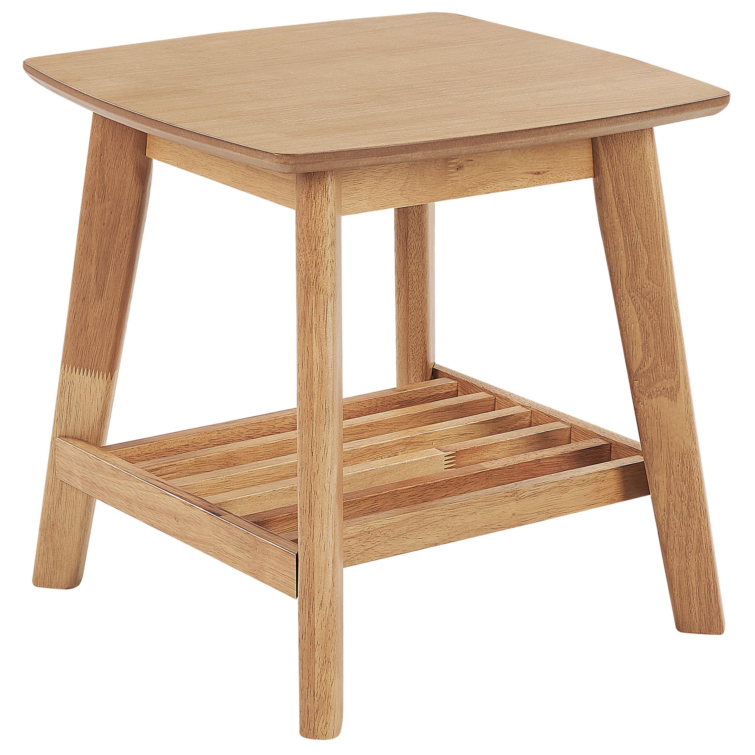 BEISTELLTISCH heller Holzfarbton quadratisch 50/50 cm Tulare - Hellbraun, Holz (50/50/50cm) - Beliani