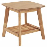 BEISTELLTISCH heller Holzfarbton quadratisch 50/50 cm Tulare - Hellbraun, Holz (50/50/50cm) - Beliani