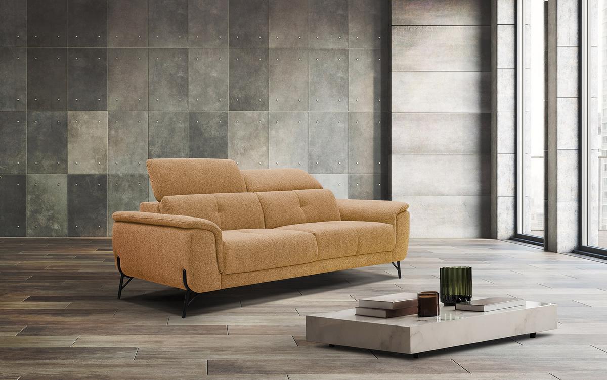 SOFA AVENA 3-Sitzer, orange - Orange, Holzwerkstoff/Textil (204/80/108cm) - Wozimo