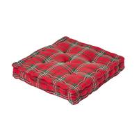 SITZKISSEN Karo rot-grün 40/40/8 cm - Rot, Textil (40/40/8cm) - Homescapes